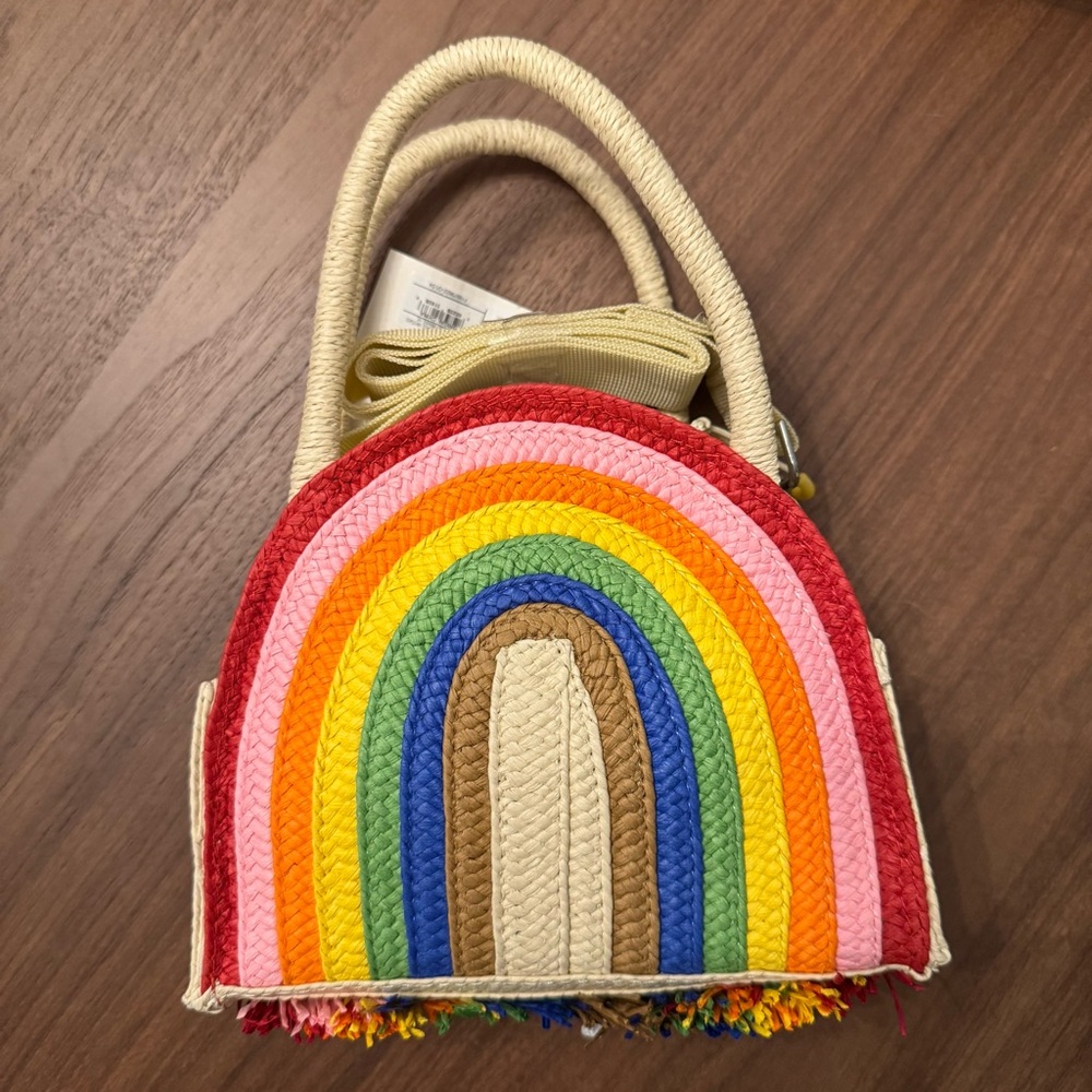 NWT Colorful Rainbow Woven Handbag, perfect for PRIDE - Picture 7 of 9